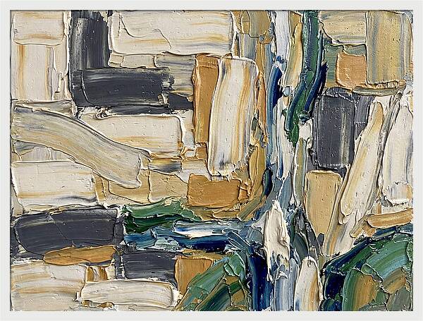 Stream Landscape In Palette Knife Style