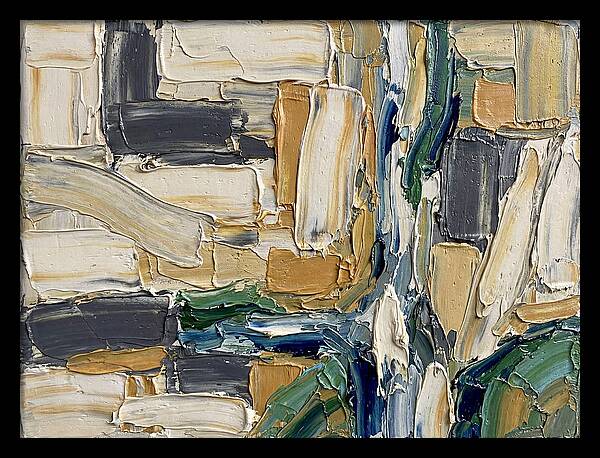 Stream Landscape In Palette Knife Style