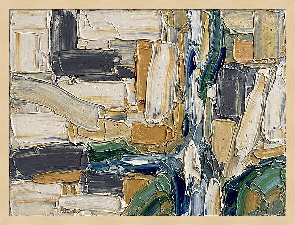 Stream Landscape In Palette Knife Style