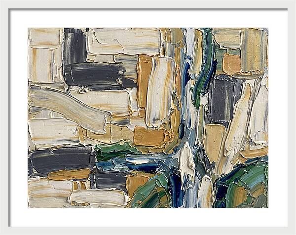 Stream Landscape In Palette Knife Style