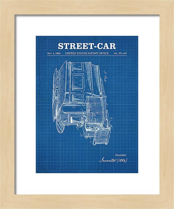 Street Car Blueprint Patent Us307447