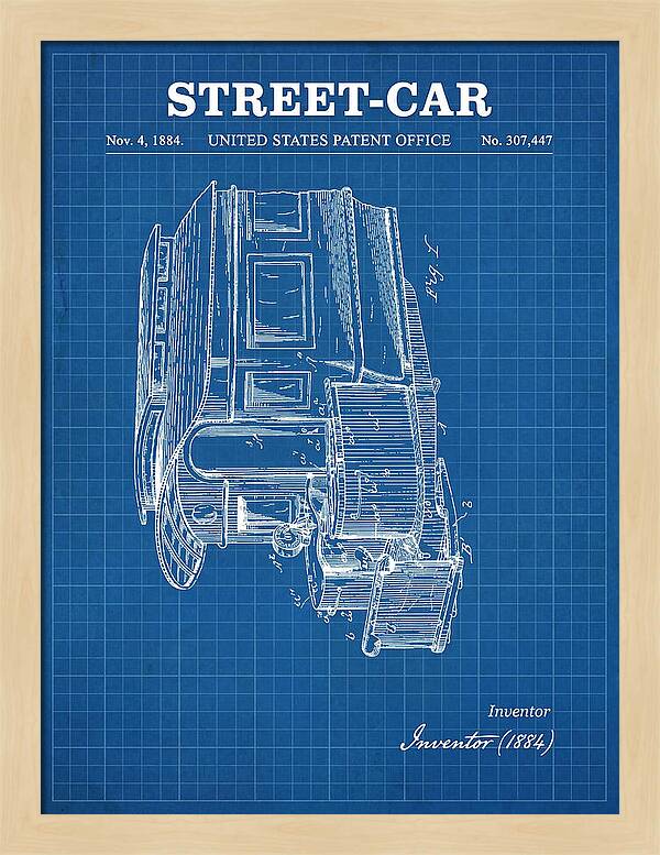 Street Car Blueprint Patent Us307447