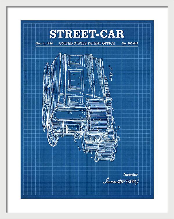 Street Car Blueprint Patent Us307447