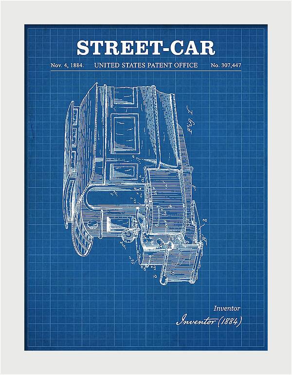 Street Car Blueprint Patent Us307447