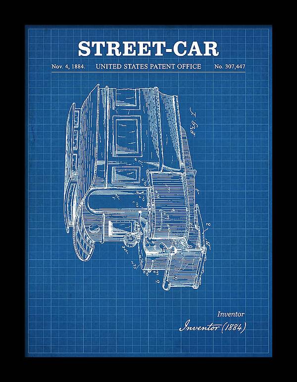 Street Car Blueprint Patent Us307447