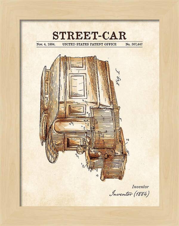 Street Car Watercolor Patent Us307447