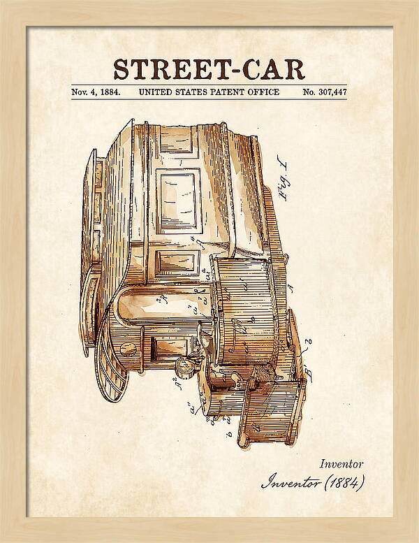Street Car Watercolor Patent Us307447