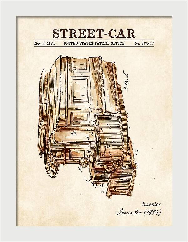 Street Car Watercolor Patent Us307447