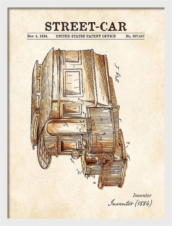 Street Car Watercolor Patent Us307447