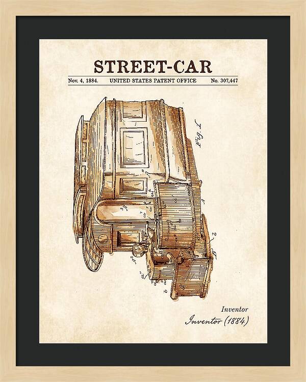Street Car Watercolor Patent Us307447