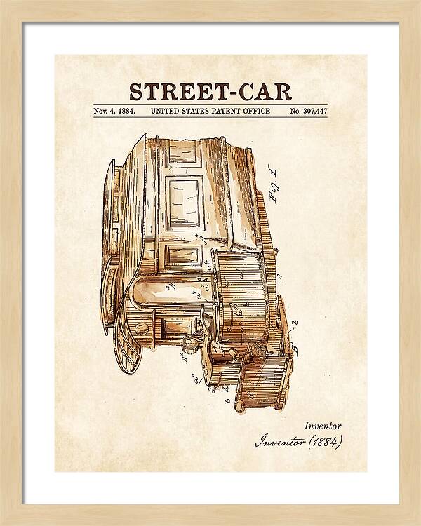 Street Car Watercolor Patent Us307447