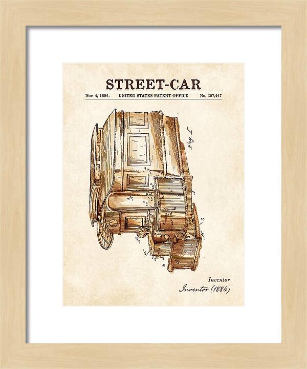 Street Car Watercolor Patent Us307447