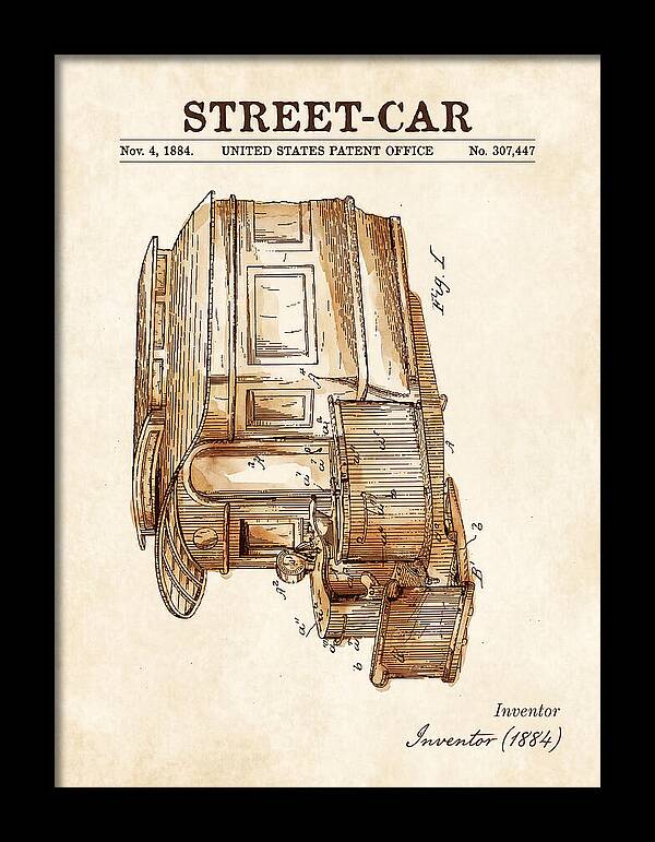 Street Car Watercolor Patent Us307447