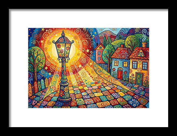 Street Lamp In Colorful Village