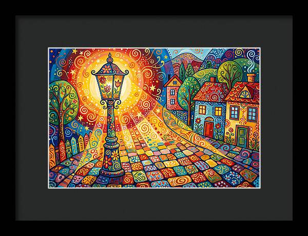 Street Lamp In Colorful Village