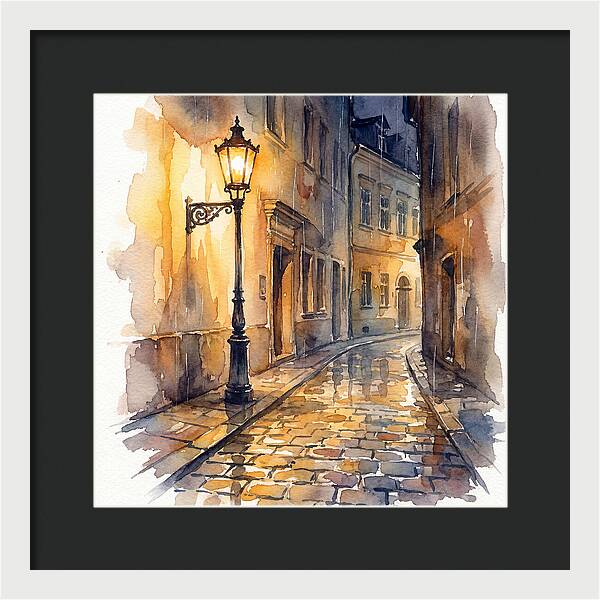 Street Lamp In Rainy Alley