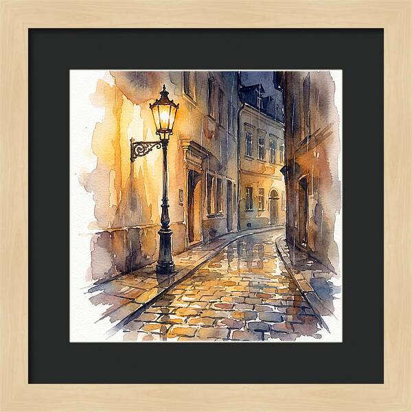 Street Lamp In Rainy Alley