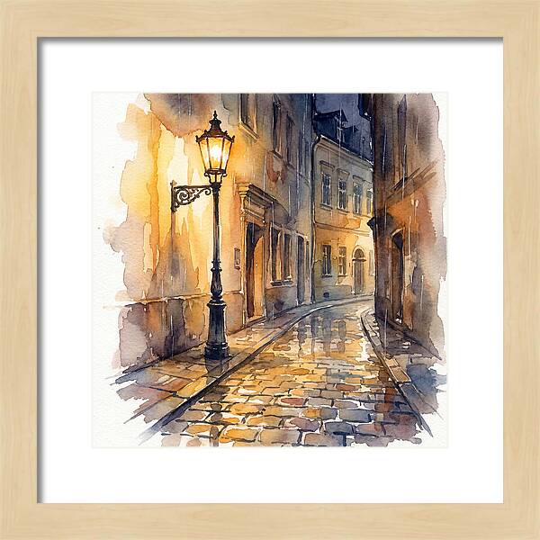 Street Lamp In Rainy Alley