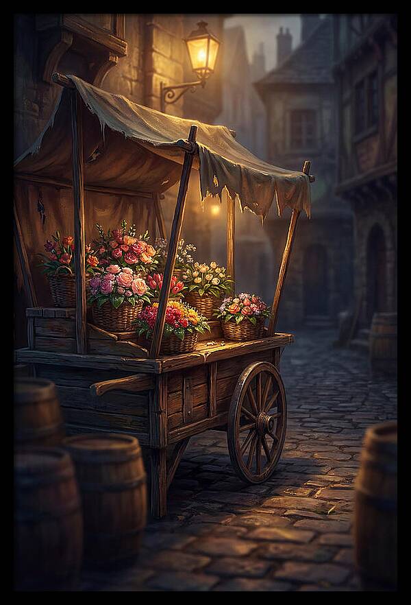 Street Vendor Selling Fresh Flowers