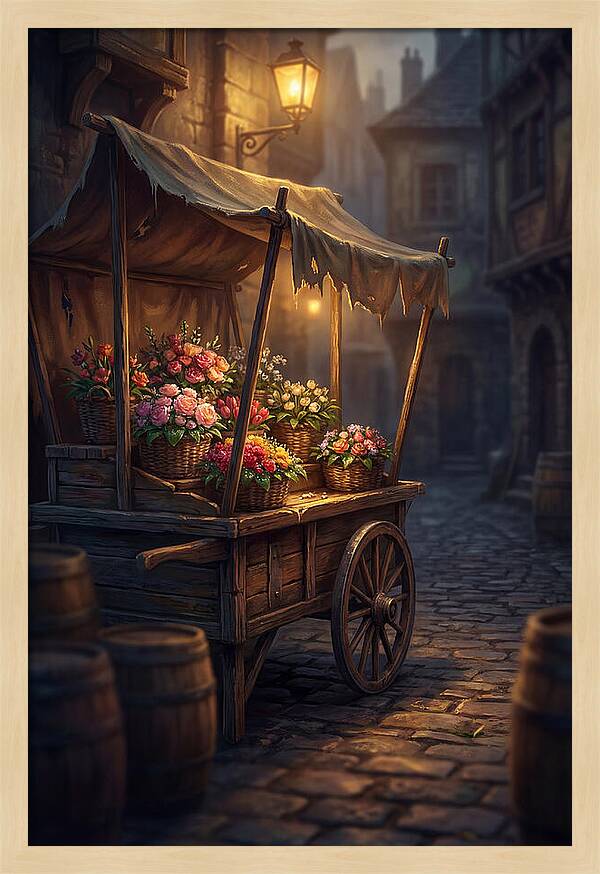 Street Vendor Selling Fresh Flowers