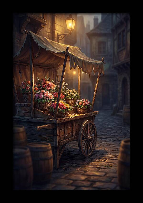 Street Vendor Selling Fresh Flowers