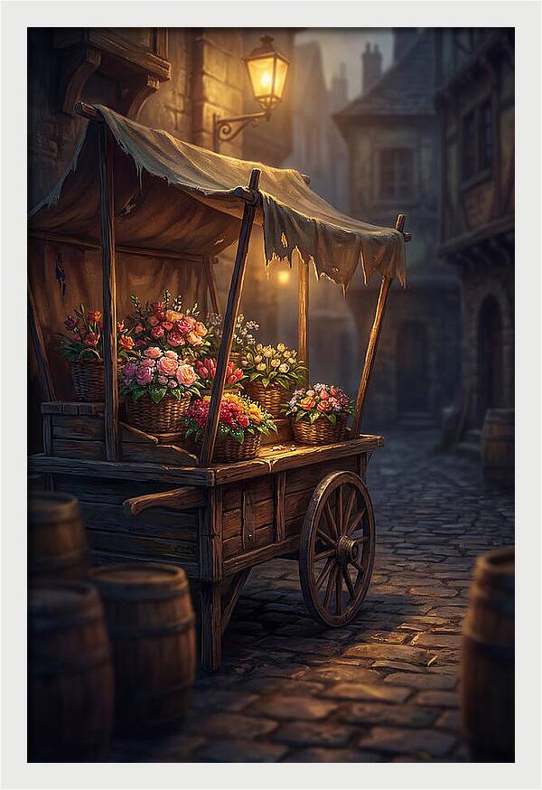 Street Vendor Selling Fresh Flowers