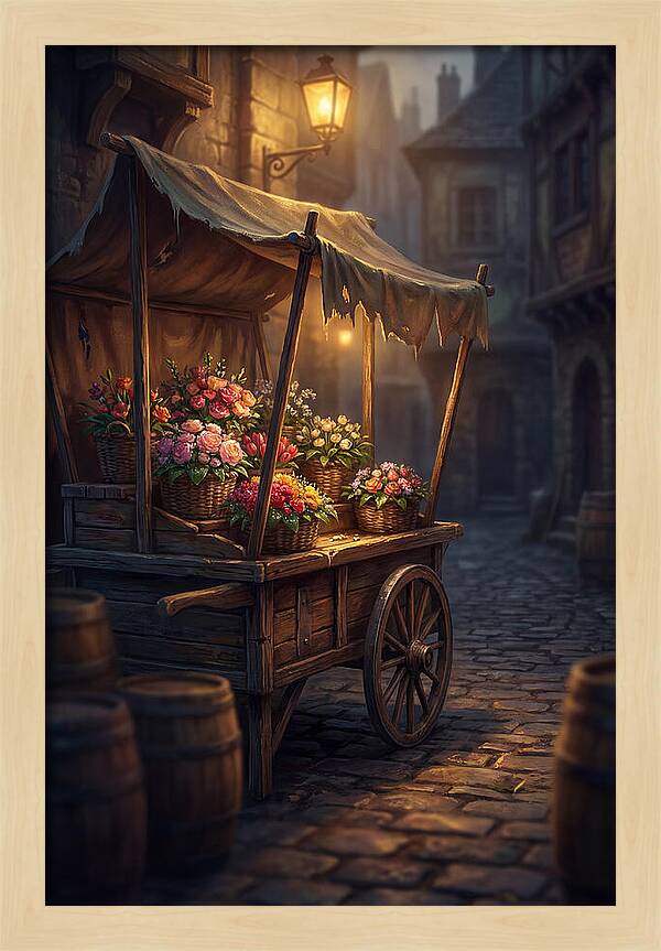 Street Vendor Selling Fresh Flowers