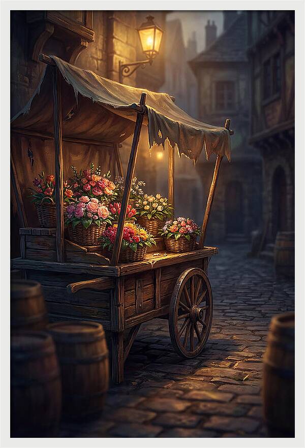 Street Vendor Selling Fresh Flowers