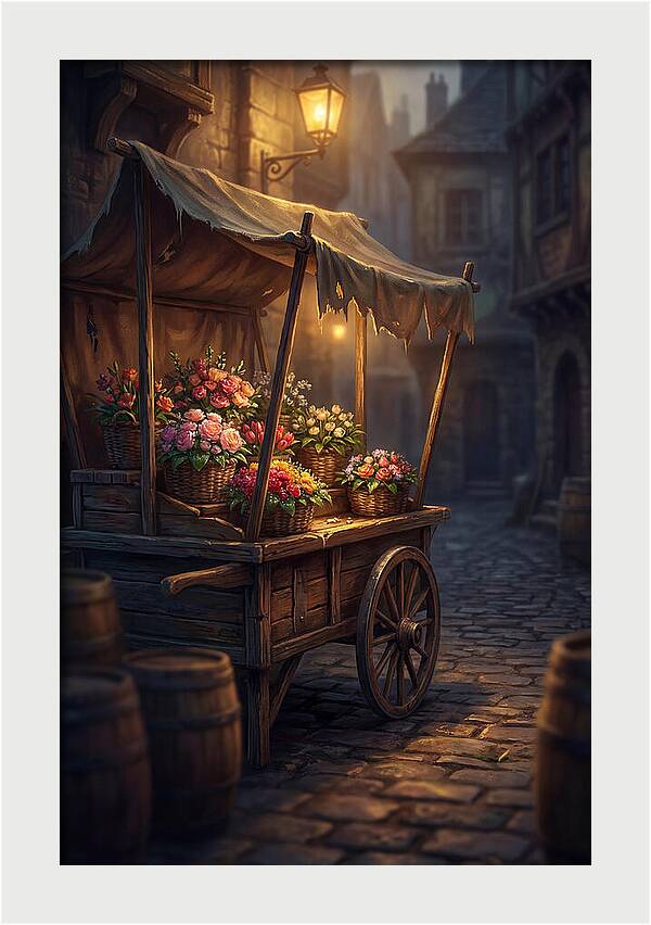 Street Vendor Selling Fresh Flowers