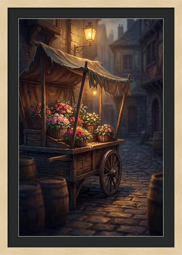 Street Vendor Selling Fresh Flowers