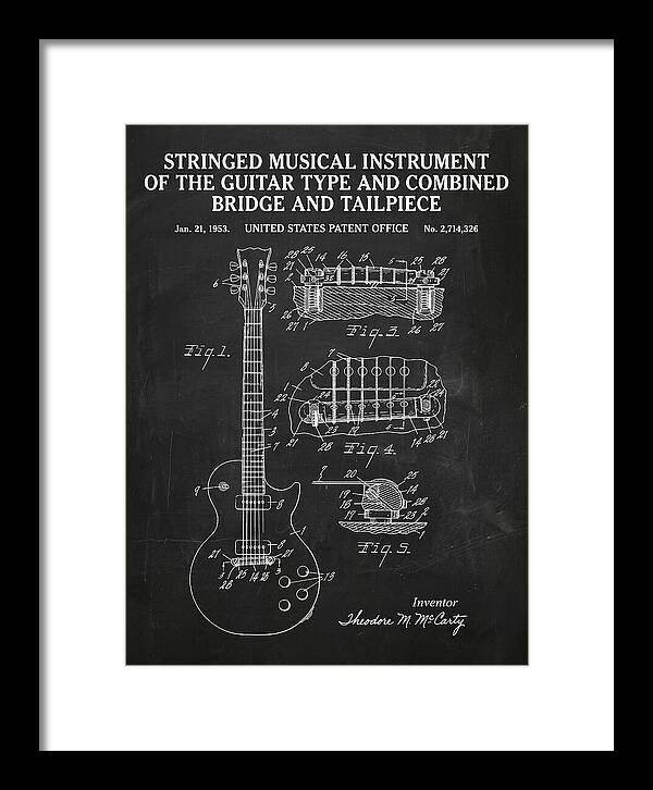 Stringed Instrument And Combined Bridge Gibson Les Paul Chalkboard Patent Us2714326a