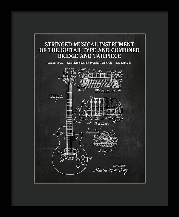 Stringed Instrument And Combined Bridge Gibson Les Paul Chalkboard Patent Us2714326a