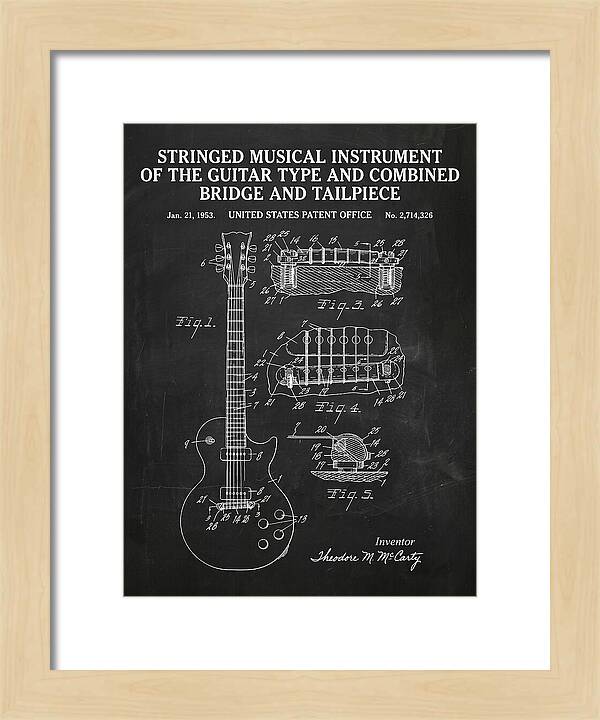 Stringed Instrument And Combined Bridge Gibson Les Paul Chalkboard Patent Us2714326a