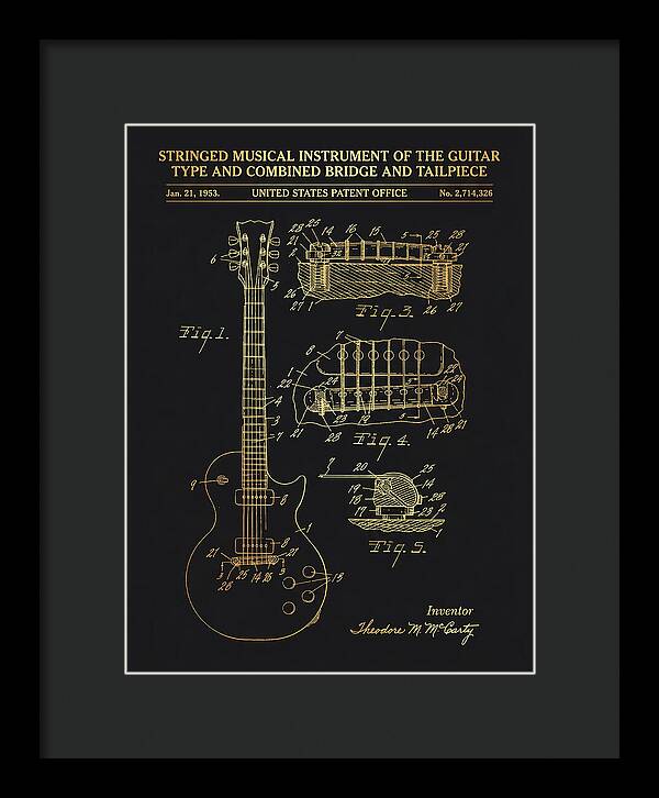 Stringed Instrument And Combined Bridge Gibson Les Paul Gold Patent Us2714326a