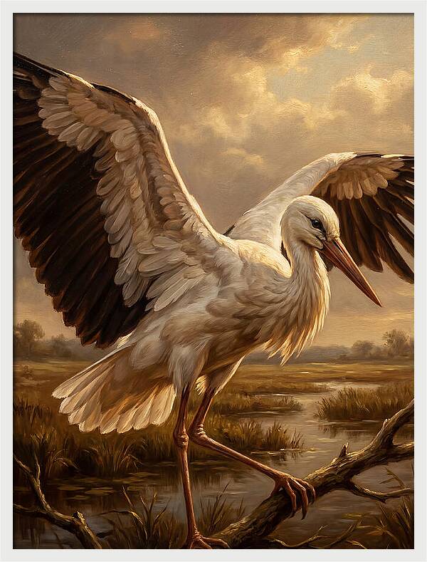 Stunning Stork In Flight