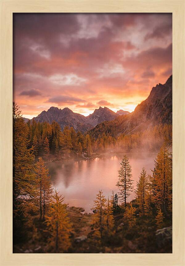 Subalpine Lake At Dusk