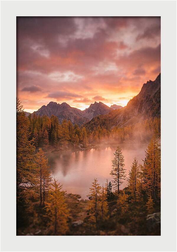 Subalpine Lake At Dusk