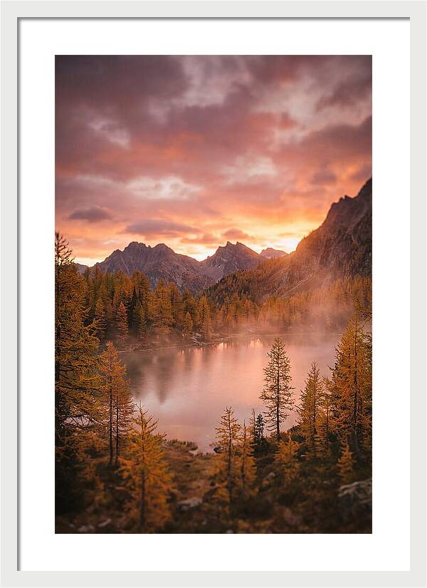 Subalpine Lake At Dusk