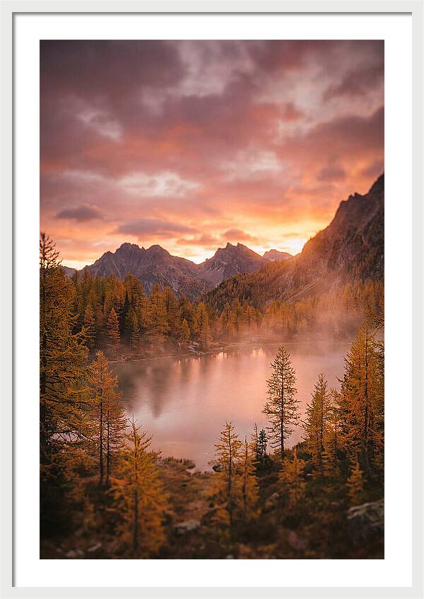 Subalpine Lake At Dusk