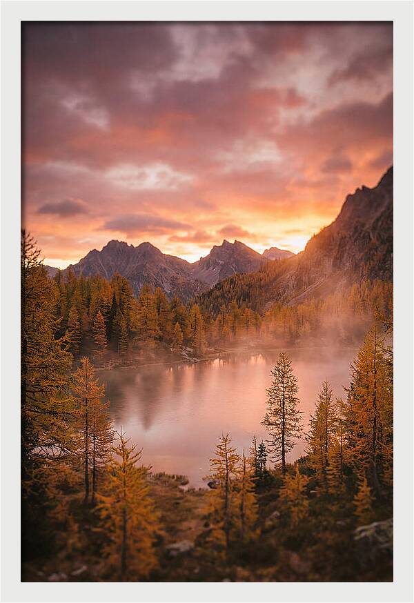 Subalpine Lake At Dusk