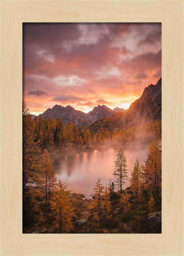 Subalpine Lake At Dusk