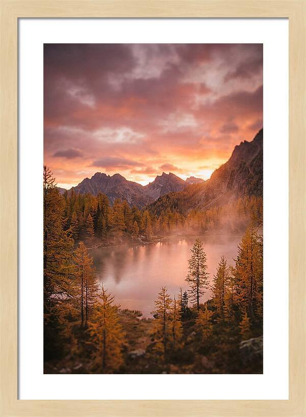 Subalpine Lake At Dusk