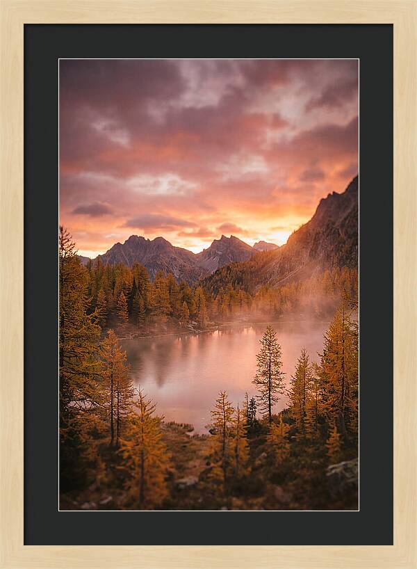 Subalpine Lake At Dusk