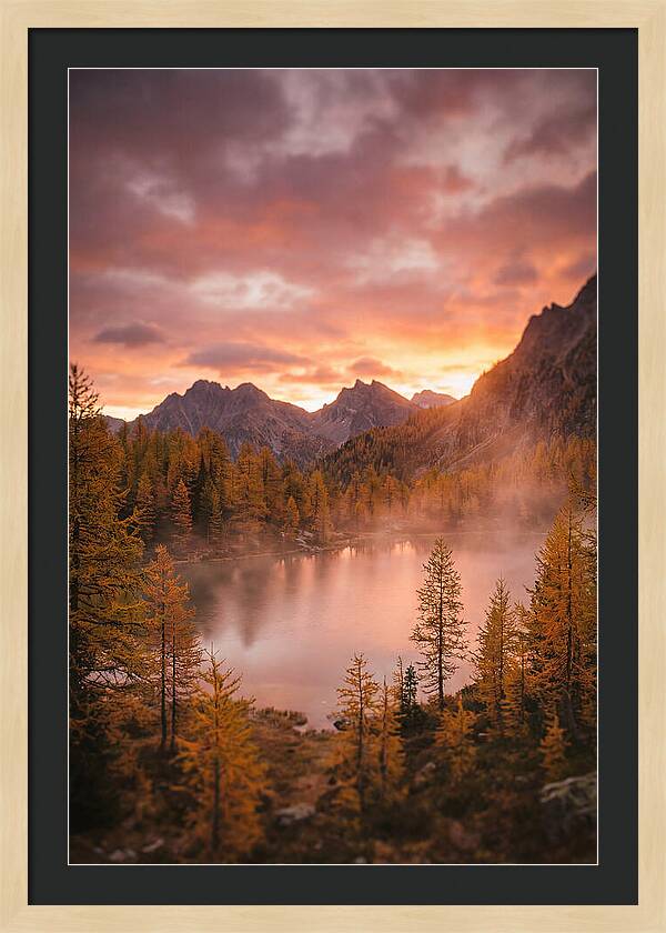 Subalpine Lake At Dusk