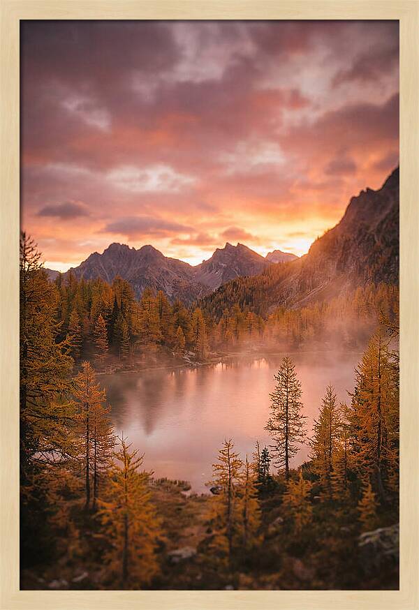 Subalpine Lake At Dusk