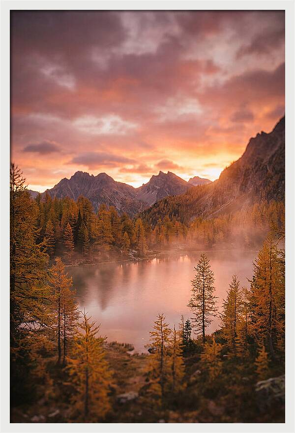 Subalpine Lake At Dusk