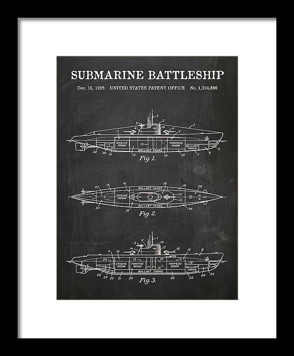 Submarine Battleship Chalkboard Patent Us1324880