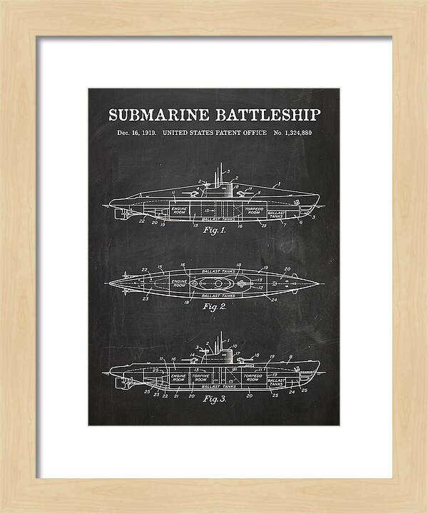Submarine Battleship Chalkboard Patent Us1324880