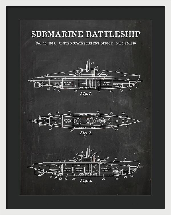 Submarine Battleship Chalkboard Patent Us1324880