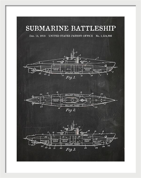Submarine Battleship Chalkboard Patent Us1324880